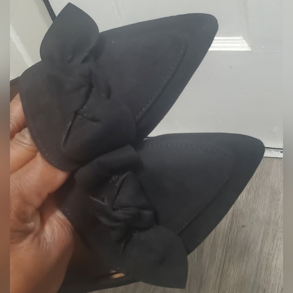 🌴Bamboo Justify-50 Bow Black Faux Suede Slip On Flats Size 10✌️ - Picture 10 of 14